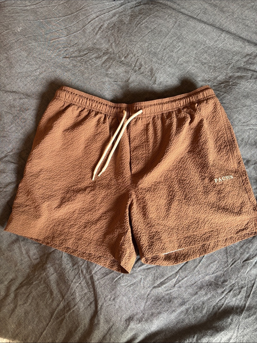 Men’s PacSun Textured Brown Swim Shorts